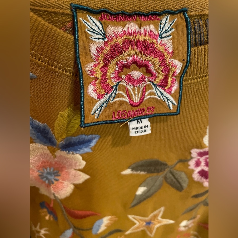 Johnny Was Celestine Side Split Sweatshirtochre G… - image 3